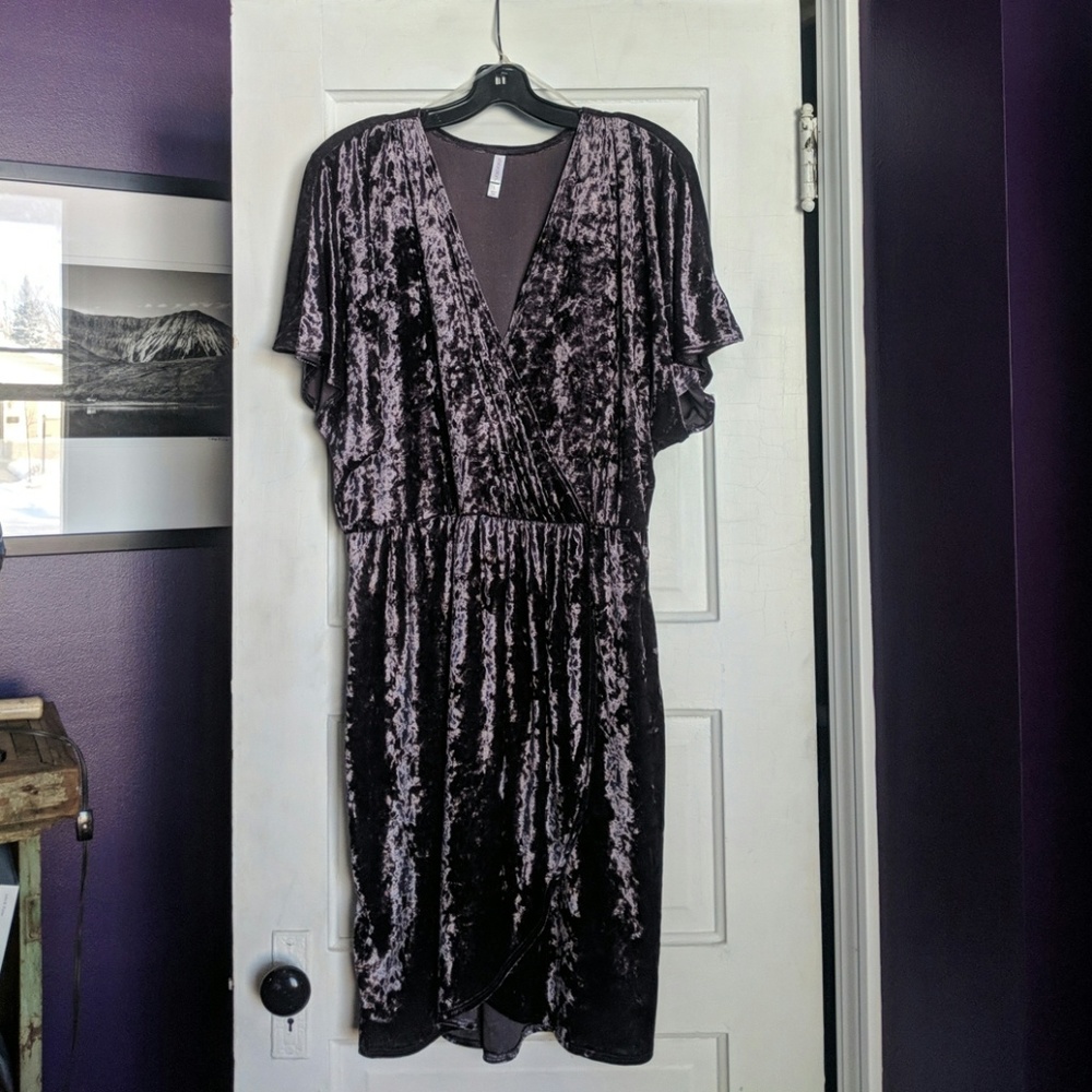 Dark Purple Velvet Dress by Xhilaration